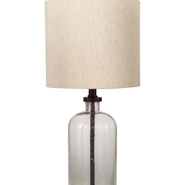 Signature Design by Ashley Bandile Modern Farmhouse 22.5" Seeded Glass Table Lamp, Bronze