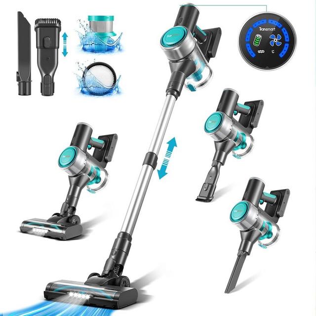 LED Cordless Vacuum Cleaner Powerful Suction Stick Vacuum Cordless Cleaner for Home Vacuum Cleaners Lightweight Battery Rechargeable Handhled Vacuum