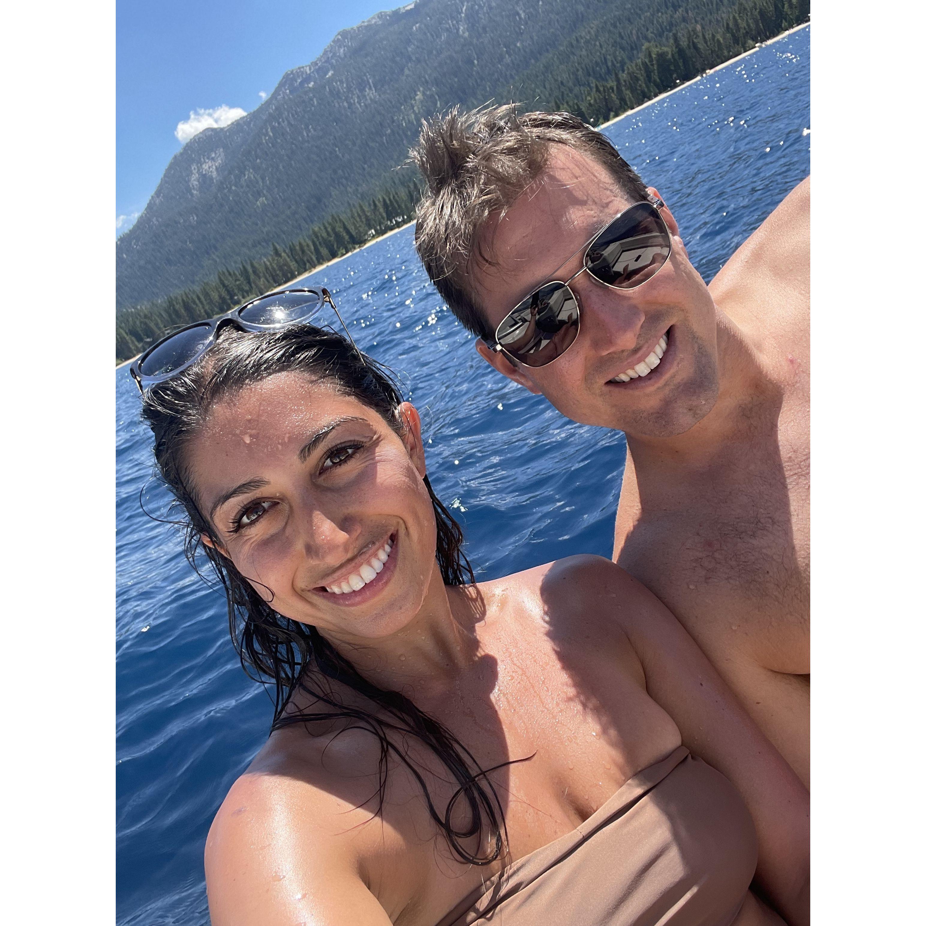 One of our favorite days spent diving off a boat we rented in Lake Tahoe