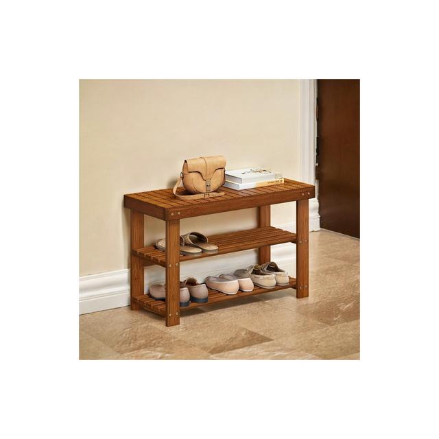 Attractive Bamboo Shoe Rack Bench for Entryway Organization and Comfort - Stylishly Welcome Home