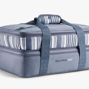 Rachael Ray Expandable Insulated Casserole Carrier - Slate Stripe