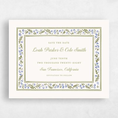 Beige Wedding Save the Date - Pervenche Landscape