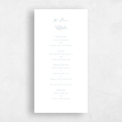 Dusty Blue Wedding Menu - Bennett