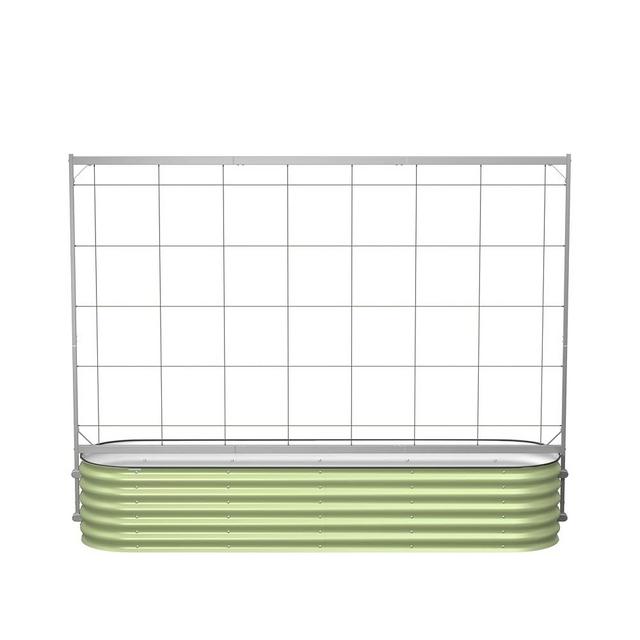 Vego Garden Metal Frame Tomato Trellis, Garden Trellis for Climbing Plants Like Cucumber Beans Tomatoes & Vines, 8.0ft Long Metal Trellis for Raised Garden Beds