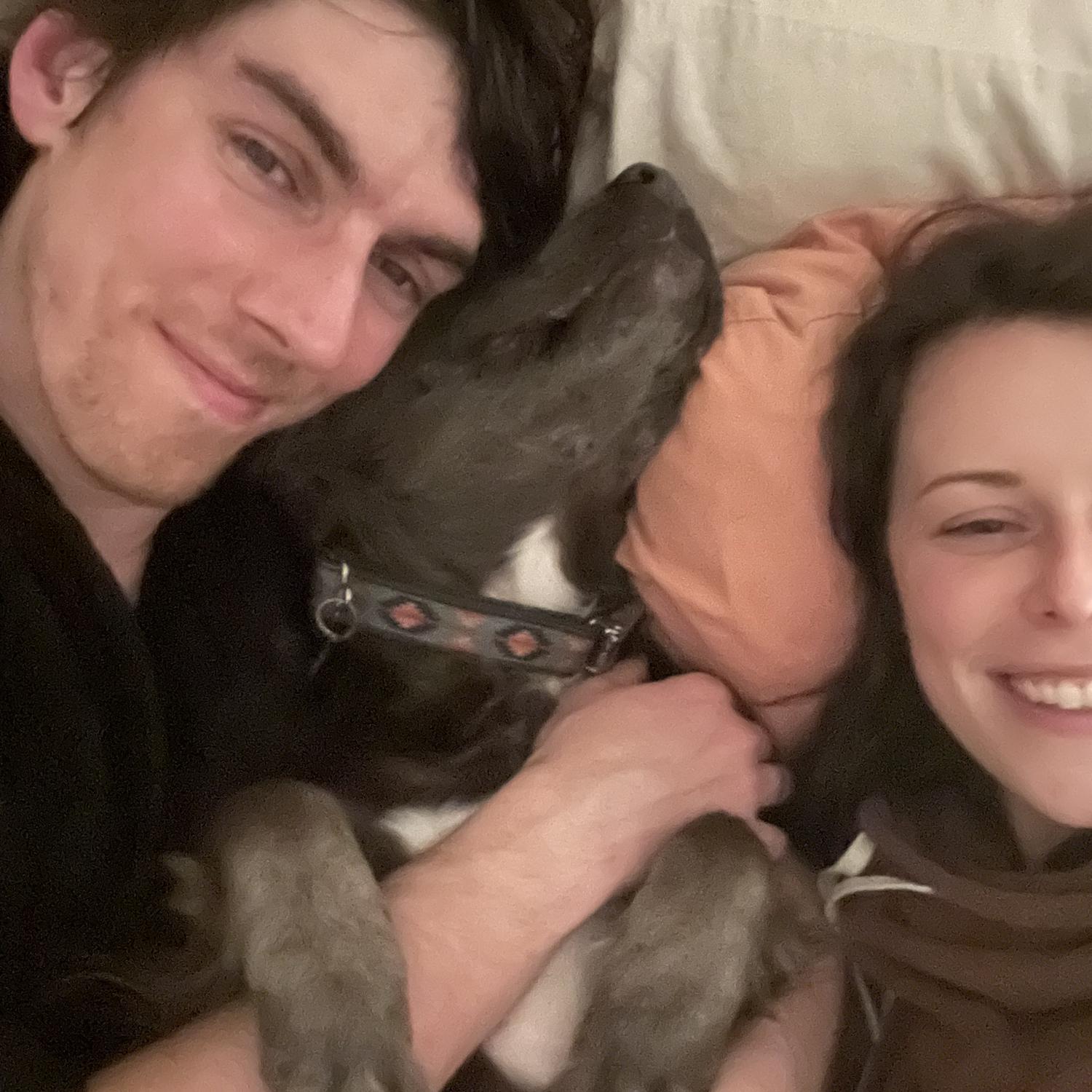 Cuddling with Addie.