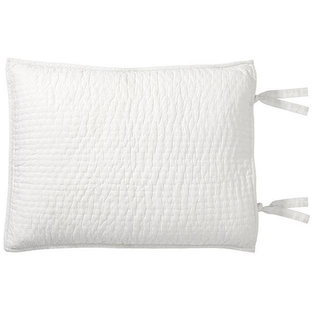 Pick-Stitch Handcrafted Sham, Standard, White