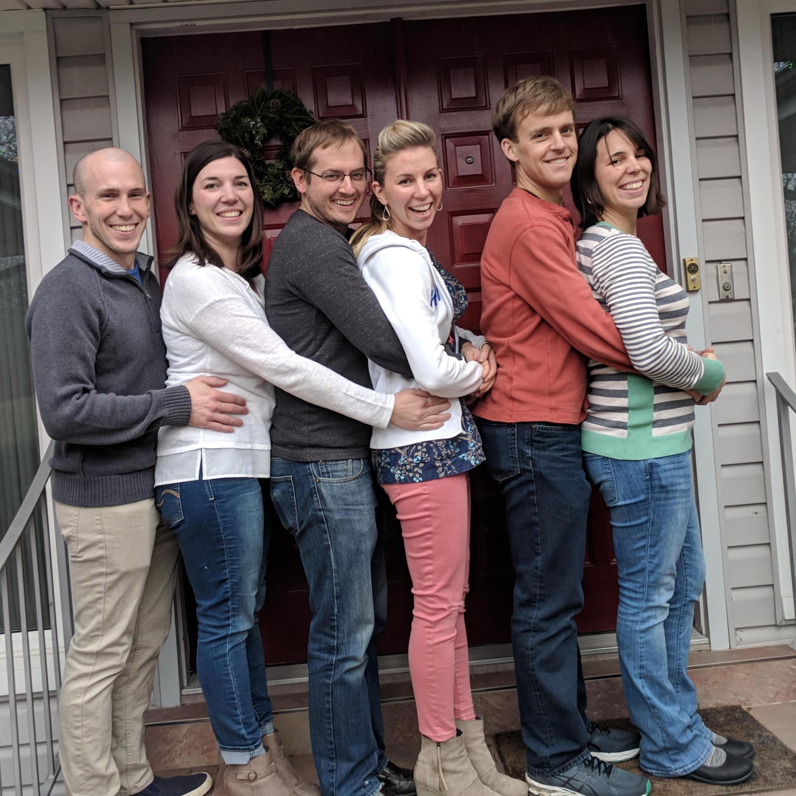 Goofing off with the siblings Christmas 2017 -- "The Prom Pose"