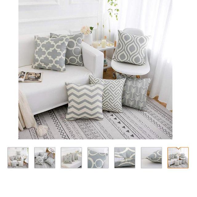 famibay Square Tartan Cotton Linen Throw Pillow Case ...