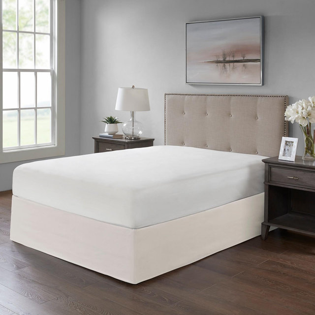 Ivory Simple Fit Wrap Around Adjustable Bed Skirt