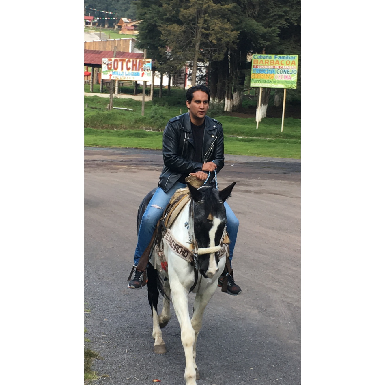 Pedro riding a little horse; CDMX, 2017