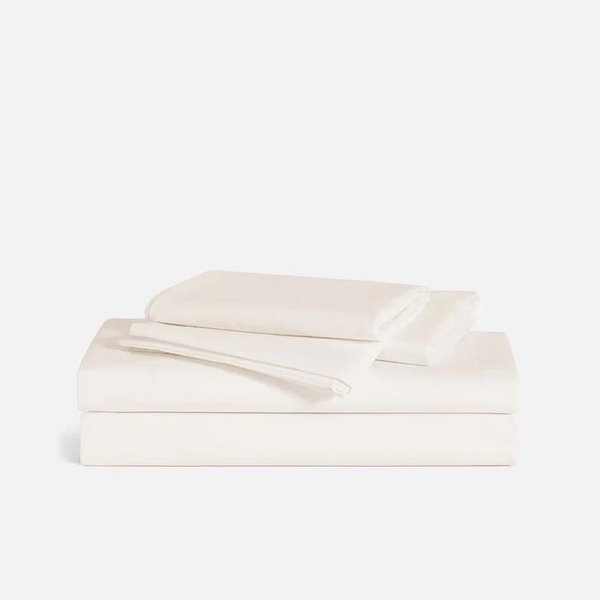 King in Cream Color Classic Percale Core Sheet Set