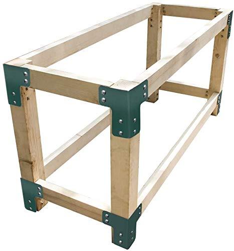 vikofan 8 Pcs Workbench Bracket Kit Sturdy Steel Angle Brackets Multi-Angle Joint Fastener Shelf Fit for Desk Edge & Box & Wood Beam with Screws