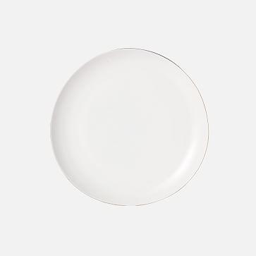 Organic Rimmed Dinnerware, Salad Plate, Set of 4, Gold Rim