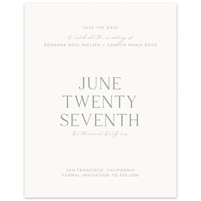 Beige Wedding Digital Save the Date - Altair Portrait