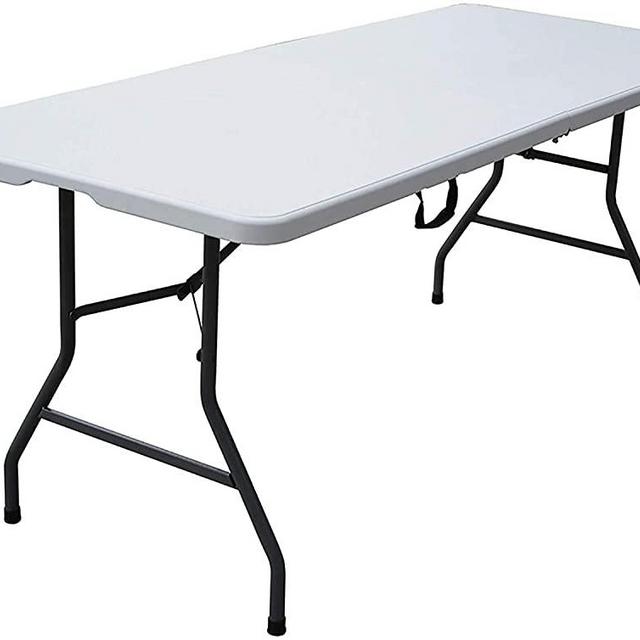 6 Foot Centerfold Folding Table, White