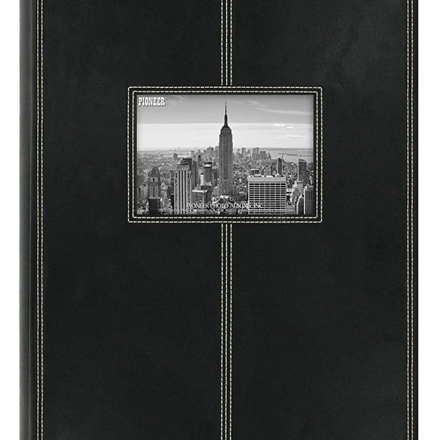 Pioneer Photo Albums 5PS-300 300-Pocket Sewn Leatherette Frame Cover Photo Album, Black