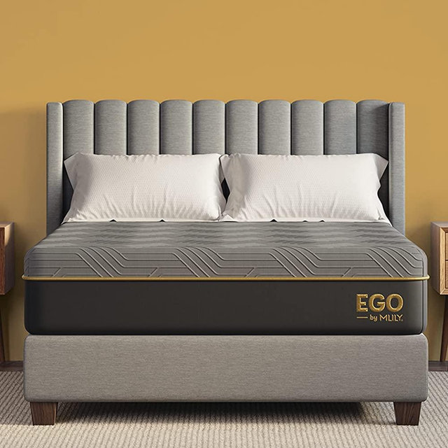 EGOHOME 12 Inch King Memory Foam Mattress for Back Pain, Cooling Gel Mattress Bed in a Box, Made in USA, CertiPUR-US Certified, Therapeutic Medium Mattress, 76”x80”x12”, Black
