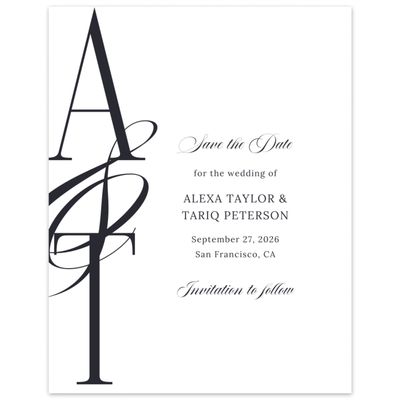 White Wedding Digital Save the Date - Kellan Portrait