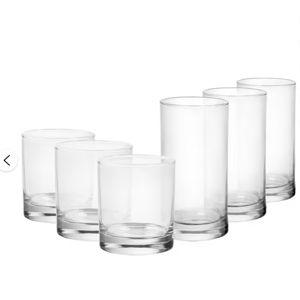 Glass Drinkware Set, 12 Pieces