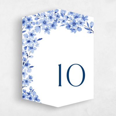 Blue Diamond Wedding Table Number - Shinya