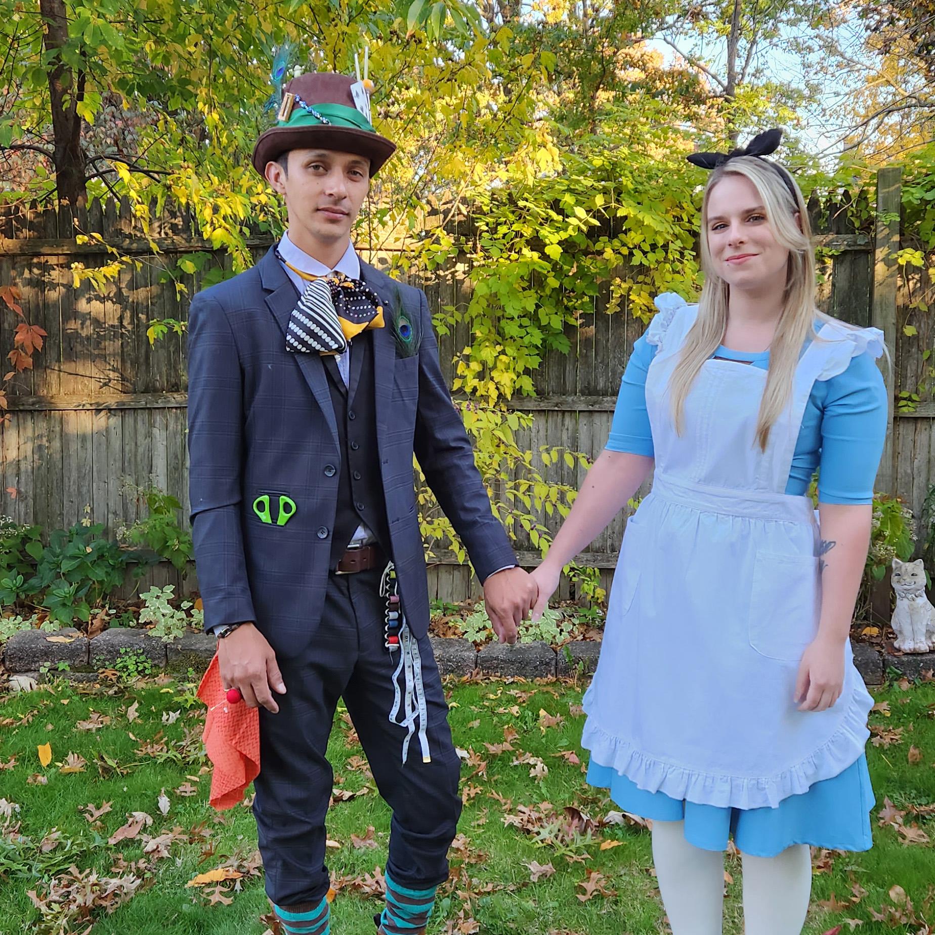 Alice in Wonderland and the Mad Hatter, Halloween 2022.