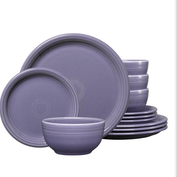 Lavender Bistro Coupe 12-Piece Dinnerware Set, Service for 4