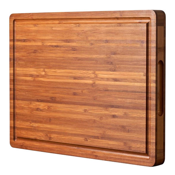 XL Cutting Board for Kitchen, 20x15" Extra Large, 1" Thick Bamboo Wood Butcher Chopping Block, Cheese Board, Durable Reversible with Juice Grooves and Handles