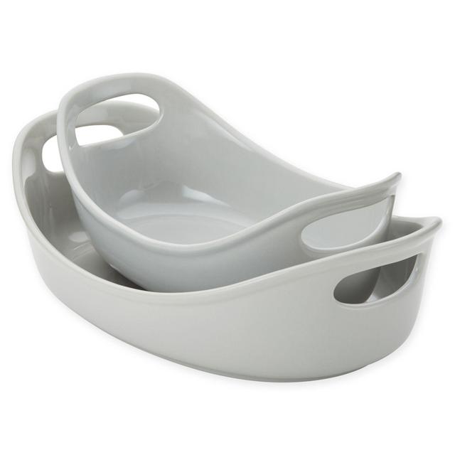 Rachel Ray™ 2-Piece Oval Baker Set in Grey