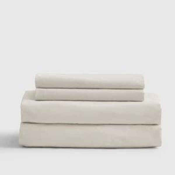 Classic Organic Percale Sheet Set in Sand