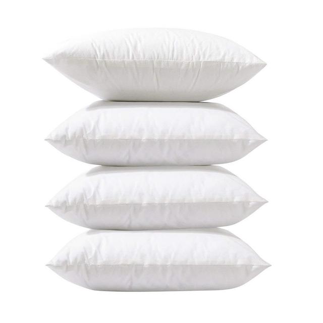 Phantoscope 4 Packs Throw Pillow Inserts Hypoallergenic Square Form Sham Stuffer 18" x 18"