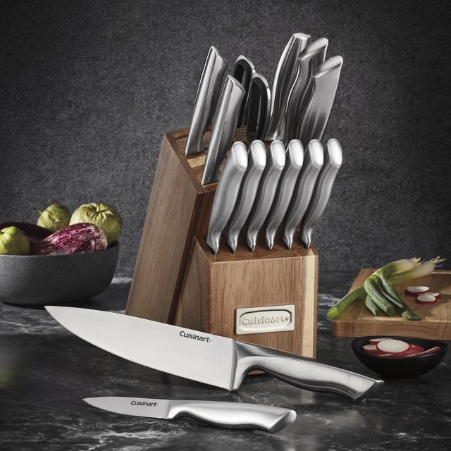 15pc Elite Series Stainless Steel Block Set with Acacia Block