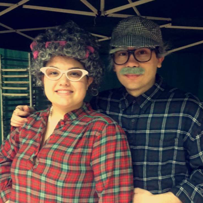 This was at the very first The Cookie Bake Off at the CIA. We made my MawMaw's date cookies and got a glimpse into our future with these costumes.