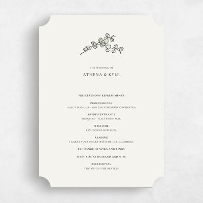 Beige Ticket Wedding Program - Livonia