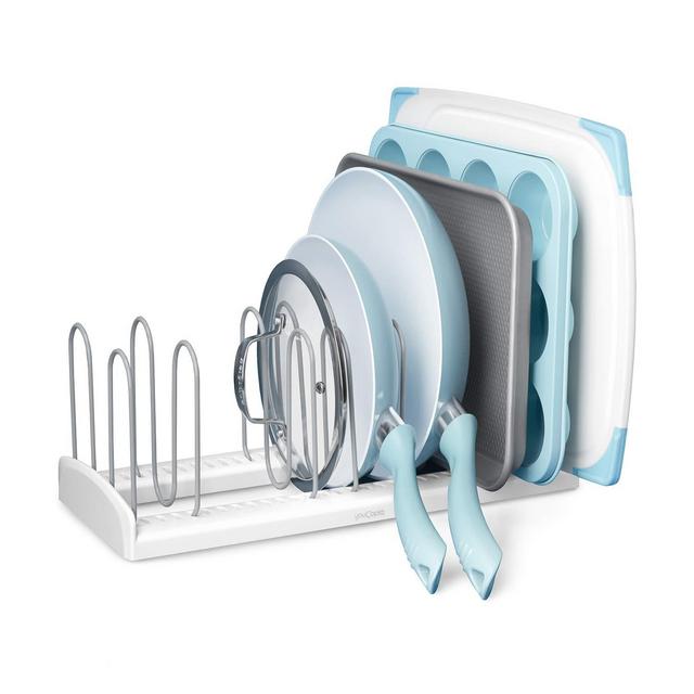 YouCopia Pan and Lid Rack StoreMore Adjustable, Large, White