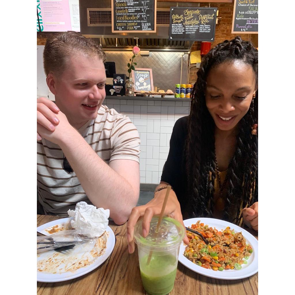 Our first date! Rumor has it that Rachel's leftover rice is still hidden in the back of her fridge.