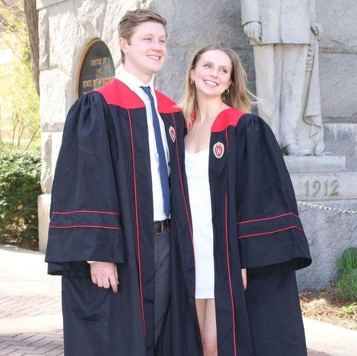 Cole's graduation (Grace borrowed a friend's gown). May 2022.