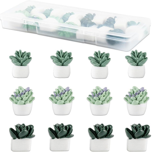 Svartur 12 Pcs Succulent Magnets for Locker, Fridge Magnets Cute, Office Desk Accessories Magnets for Whiteboard, Assorted Styles Refrigerator Magnets Decorative Locker Magnets