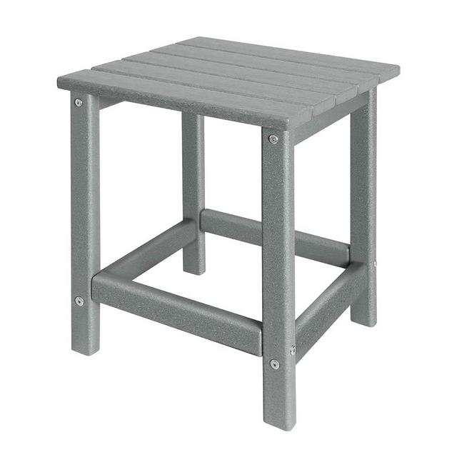 GARDENSTAR Adirondack Side Table Outdoor, HDPE Small Outdoor Table for Patio,Outside End Table for Porch, Deck, Pool, Weather Resistant/Easy Maintenance/Indoor or Outdoor Use, Gray