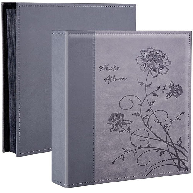 Artmag Photo Album 4x6 400 Photos, Extra Large Capacity Leather Cover Wedding Family Photo Albums Holds 400 Vertical 4x6 Photos(Grey)