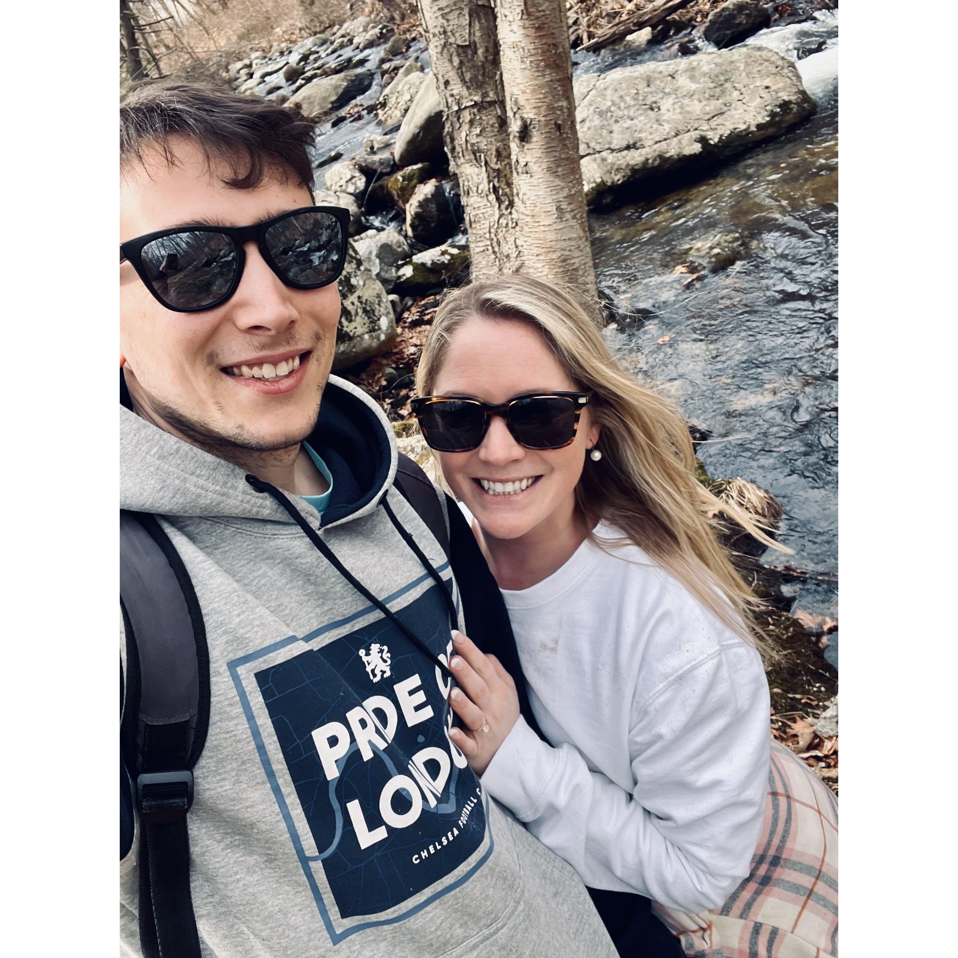 We got engaged! Bear Mountain, March 2023. On our 4 year anniversary of being a couple.