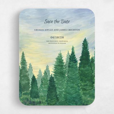 Yellow Rounded Wedding Save the Date - Atchison Forest