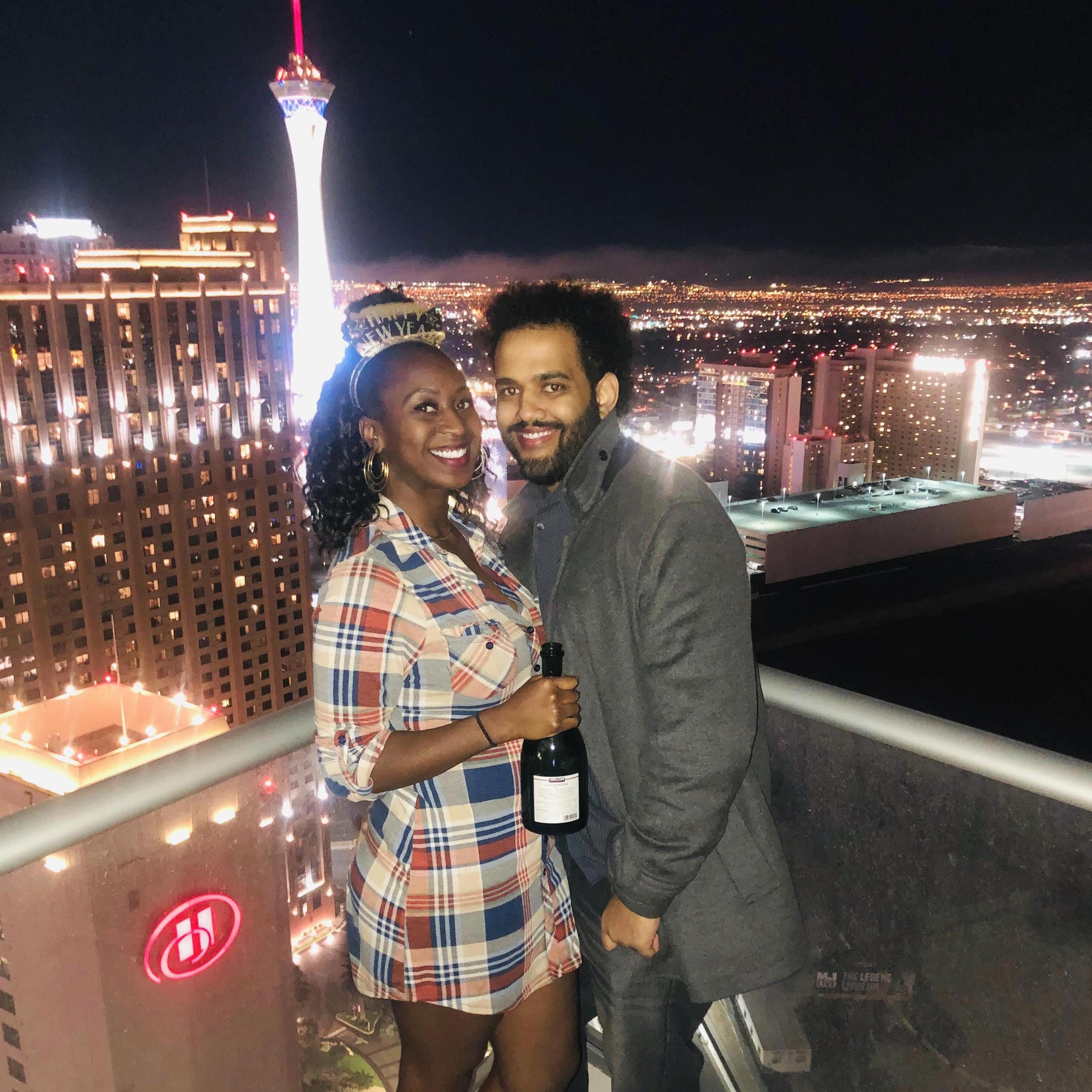Ringing in New Year's Eve 2020 with a view.