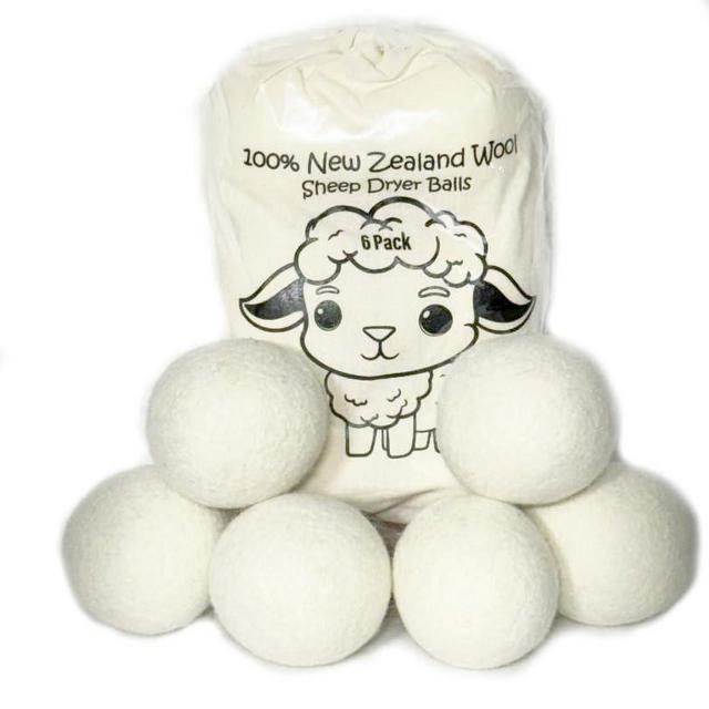 Organic Wool Dryer Balls | Reusable Natural Fabric Softener | Reduces Wrinkles & Drying Time | Large Dryer Balls is a Better Alternative to Plastic Balls and Liquid Softener| Saves Energy (Pack of 6)