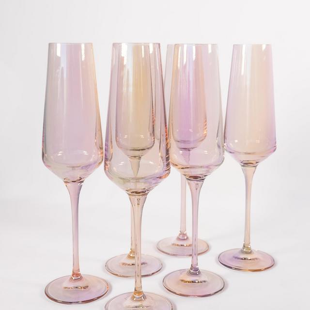 Estelle Colored Champagne Flute - Set of 6 {Iridescent}