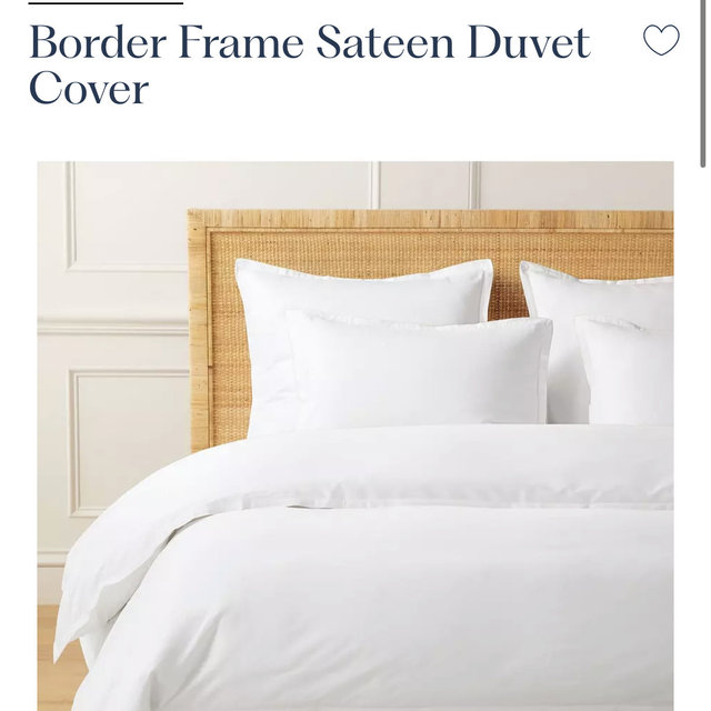 Serena & Lily Border Frame Sateen Duve Cover (White)