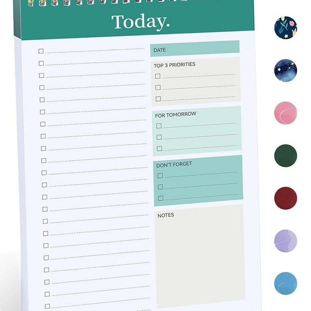 To Do List Pad - To Do List Notebook for Work with 52 Sheets, Undated Daily Planner Perfect for Daily Tasks and Goal Setting, To Do List Notepad Suitable for Office, Home and School-Greenery Sway