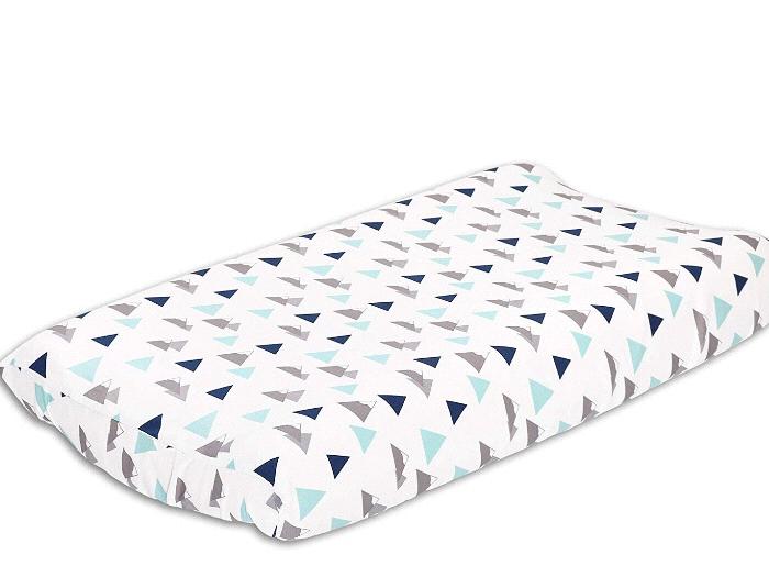 The Peanutshell™ Woodland Trails Changing Pad Cover in Blue/Green