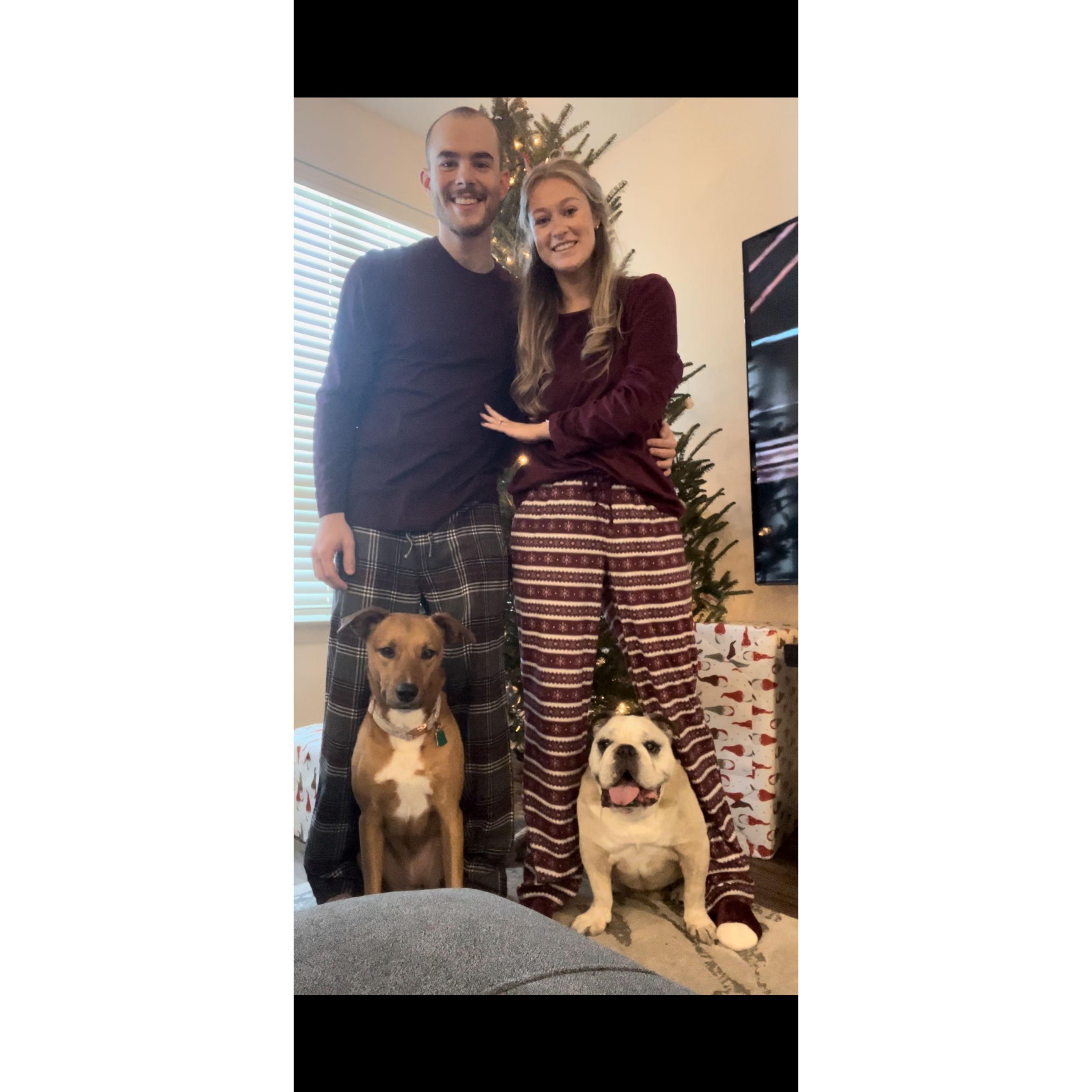 Our first family picture on Christmas an day as an engaged couple!