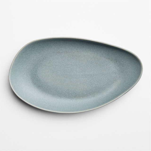 Grove Light Blue Stoneware Serving Platter