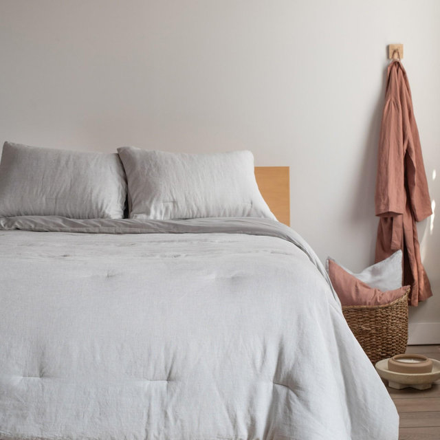 French Linen Comforter & Sham Set - Full/Queen - Pebble Heather | BOKSER HOME
